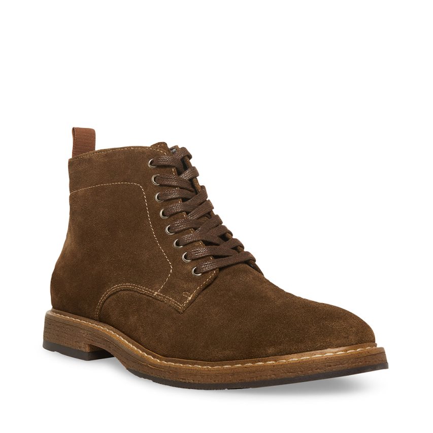 Botines Steve Madden Mitchell Gamuza Hombre Marrones Oscuro | ES YW1839